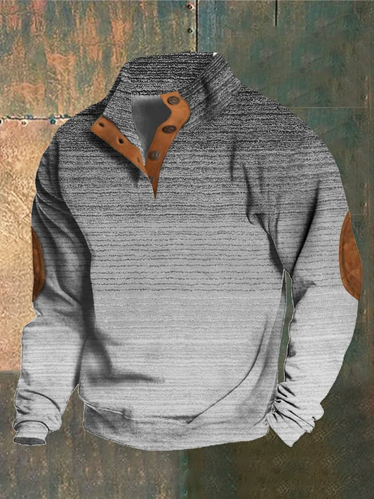 Men's Retro Western Stand Collar Sweatshirt