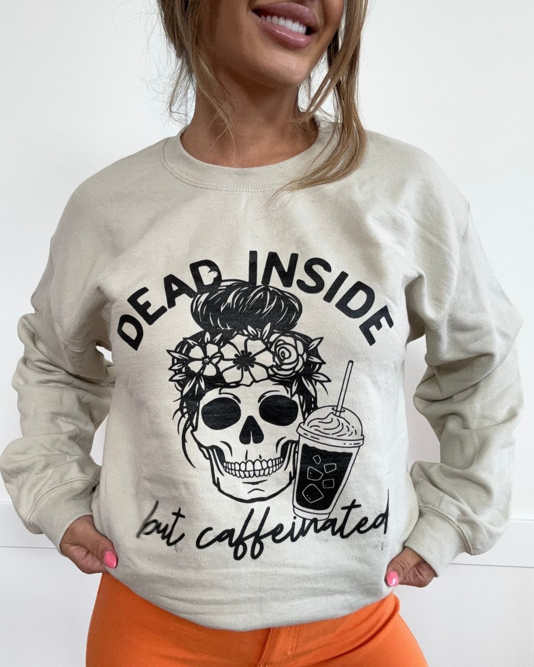 Western Retro Dead Inside Print Sweatshirt/Hoodie