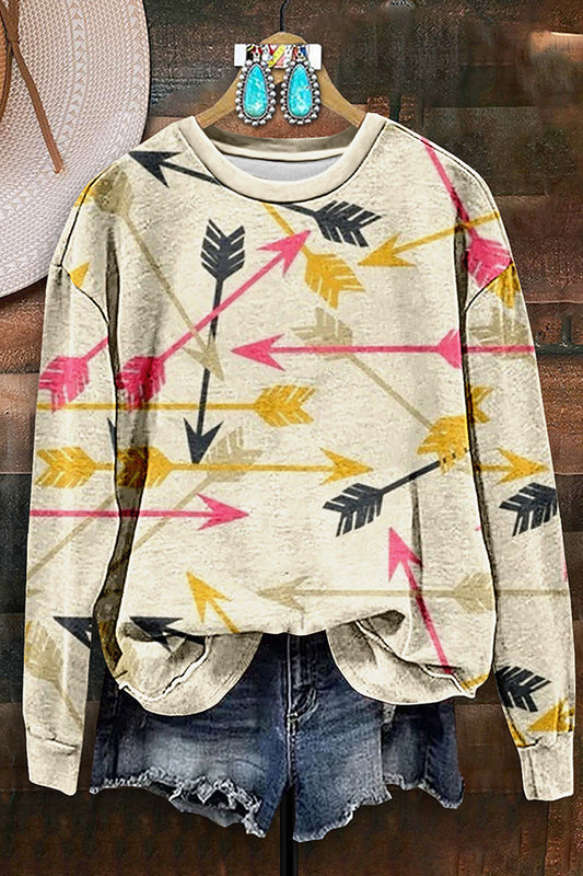 Vintage Western Arrow Print Sweatshirt