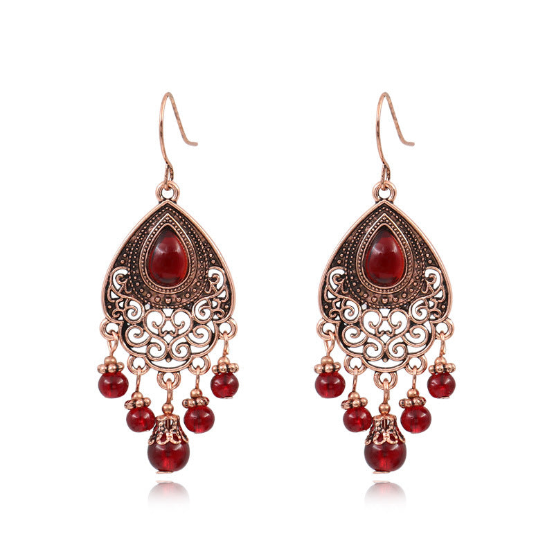 Women's Bohemian Garnet Earrings