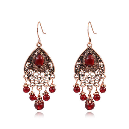 Women's Bohemian Garnet Earrings