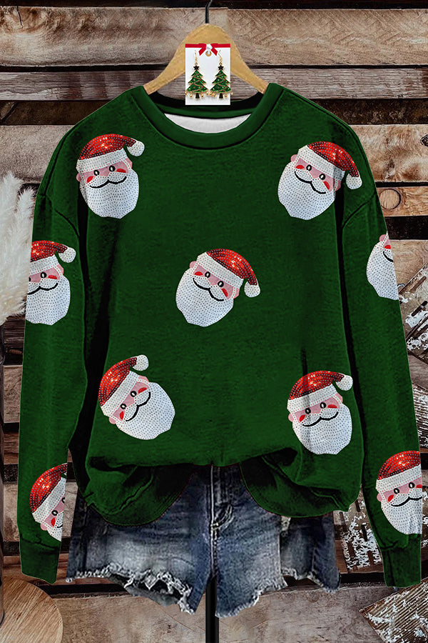 Santa Print Sweatshirt