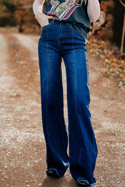 Vintage Washed Wide Leg Jeans