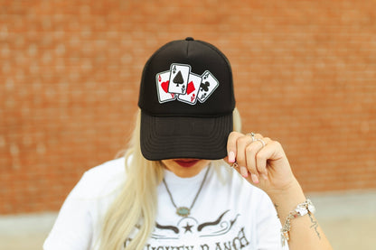 Lucky Aces Patch Trucker Hat