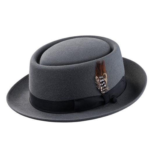 Porkpie Oak Hat-Steel Grey