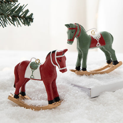 Christmas Tree 3D Rocking Horse Pendant