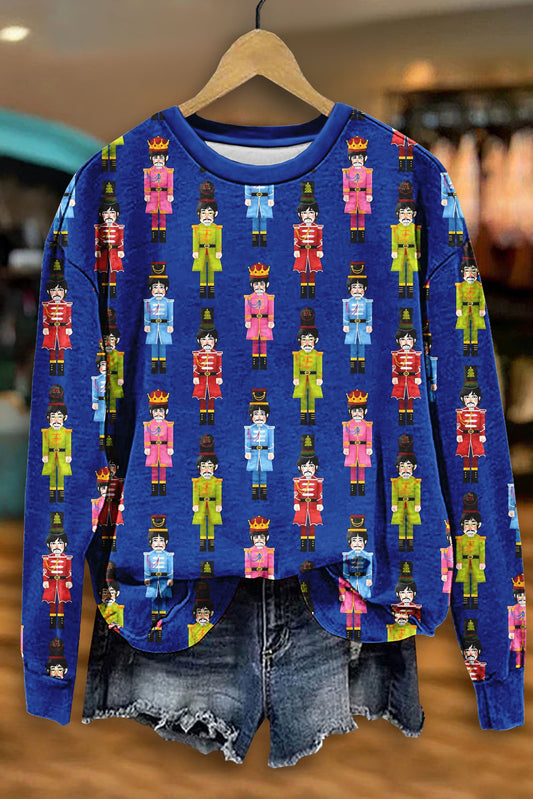 Colorful Nutcracker Print Sweatshirt