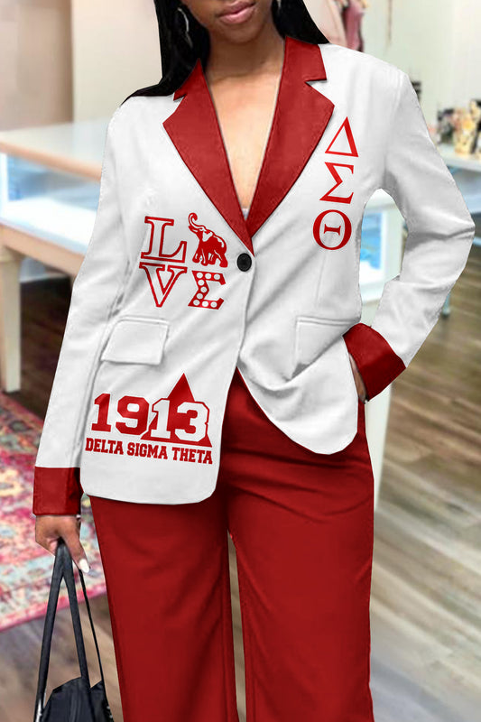 Classic Delta Sigma Theta Sorority Print Blazer