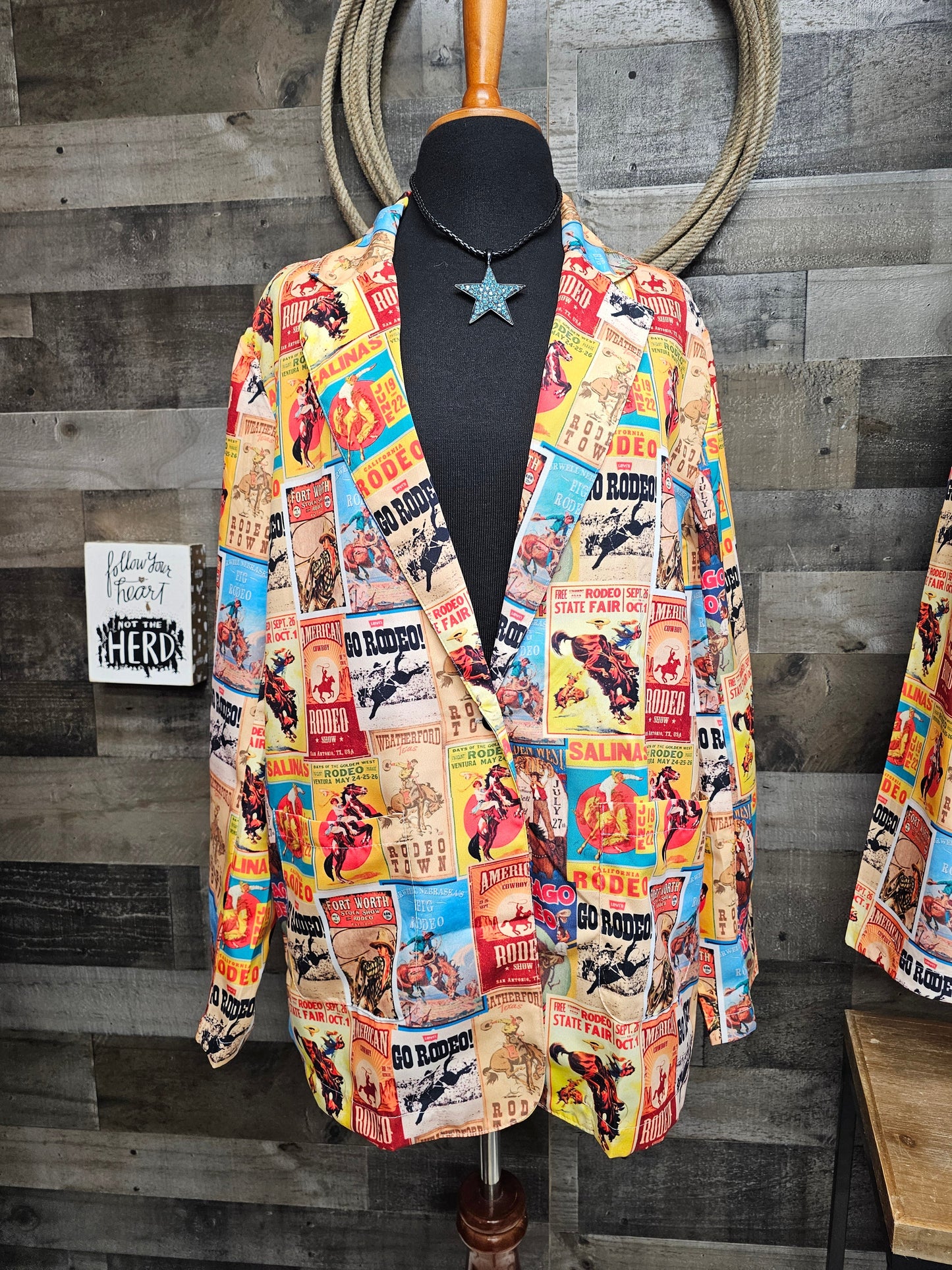 Women's Vintage Rodeo Poster Blazer