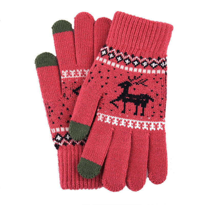 Christmas Deer Warm Thick Gloves