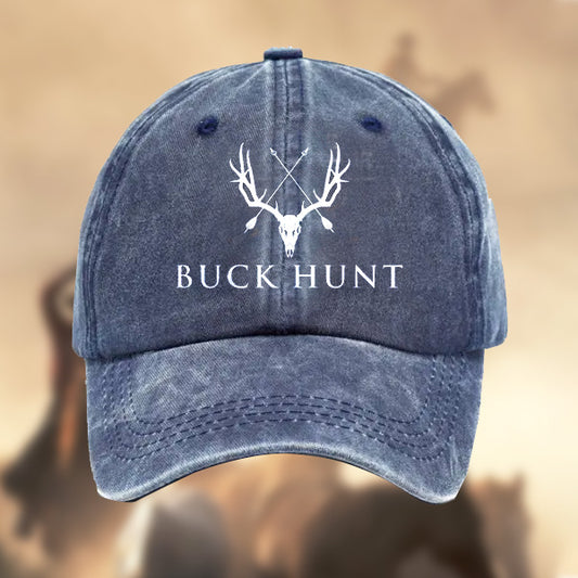 Men's Vintage Elk Hunting Cotton Washed Baseball Cap