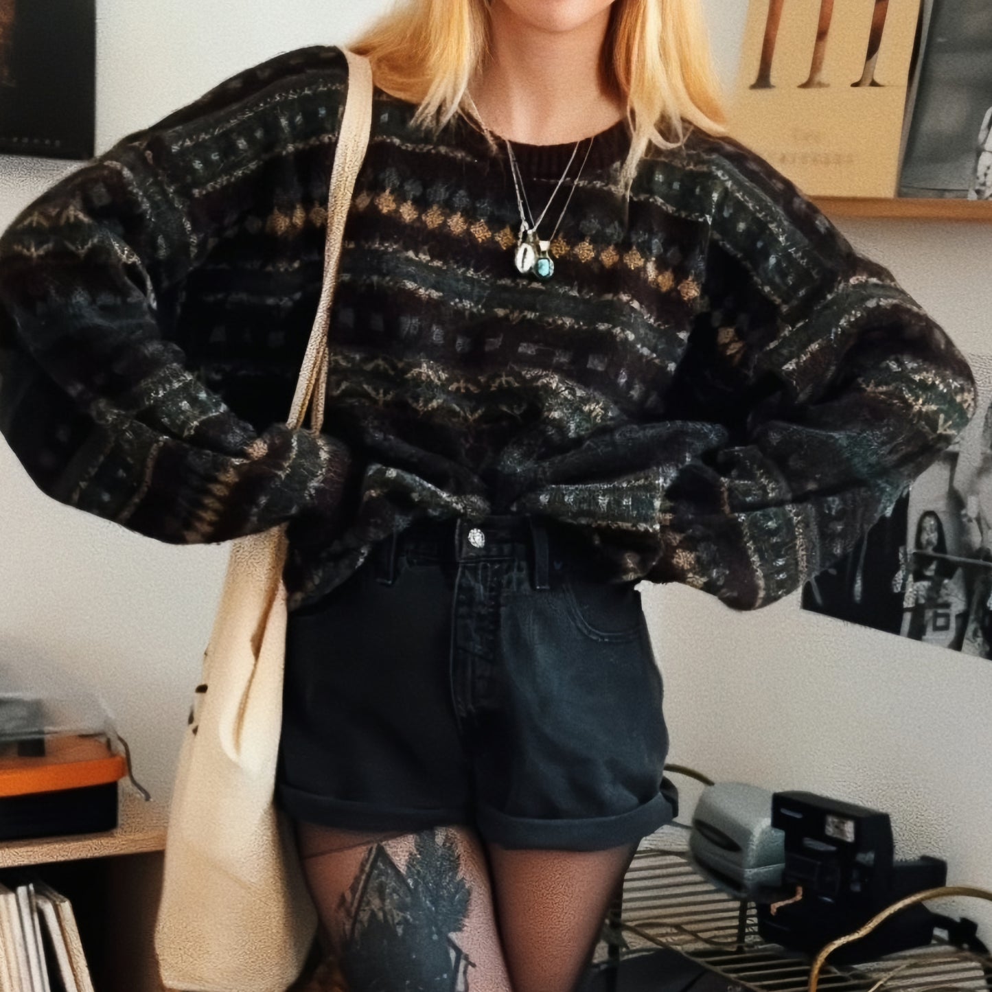 Vintage Geometric Knitted Sweater