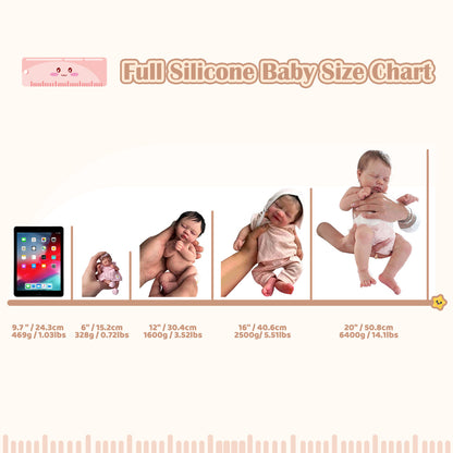 12"&16" Extremely Flexible Full Silicone Realistic Baby,Soft Newborn Baby Doll Boy or Girl Ukbaby With Realistic Belly Button and Birth Mark