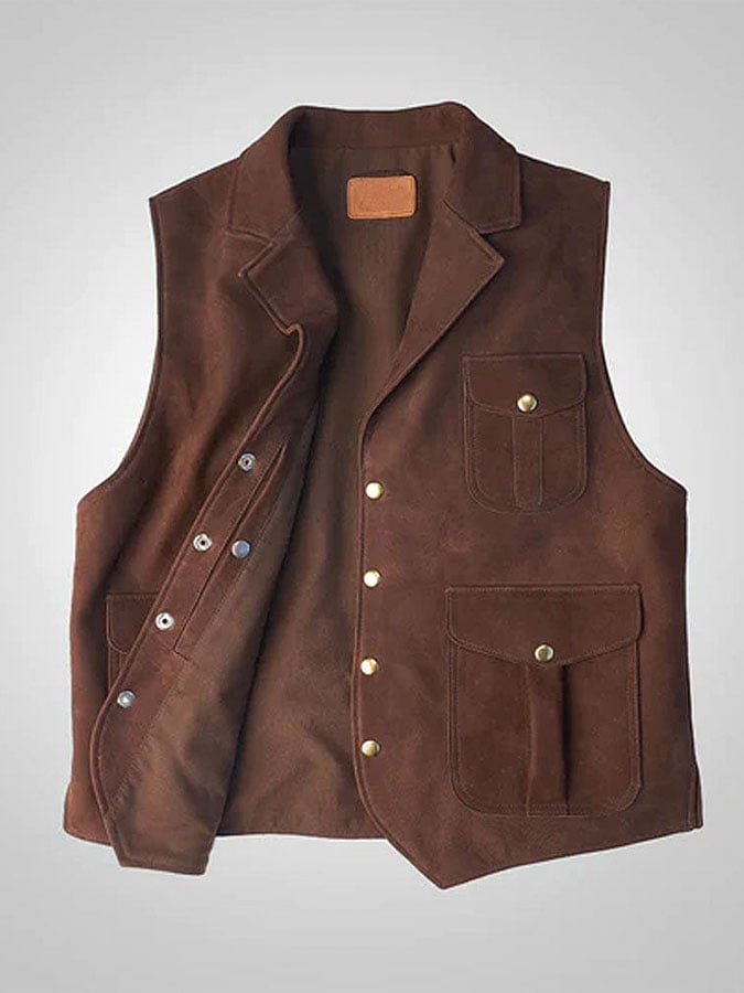 Men's Vintage Western Multi-Pocket Vest