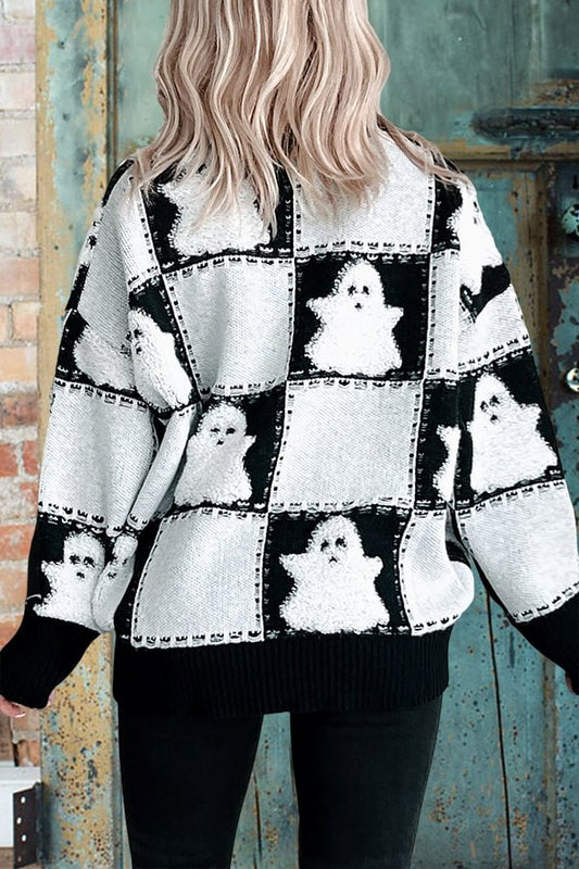 Beautiful Checkered Ghost Sweater