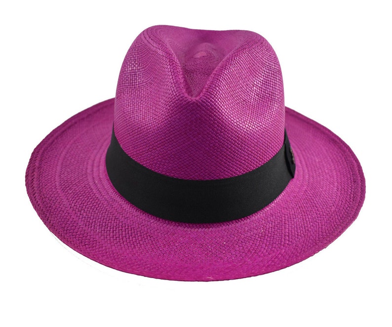 Fuchsia Classic Fedora | Genuine Panama Hat | Toquilla Straw | Handwoven in Ecuador - EA - HatBox Included