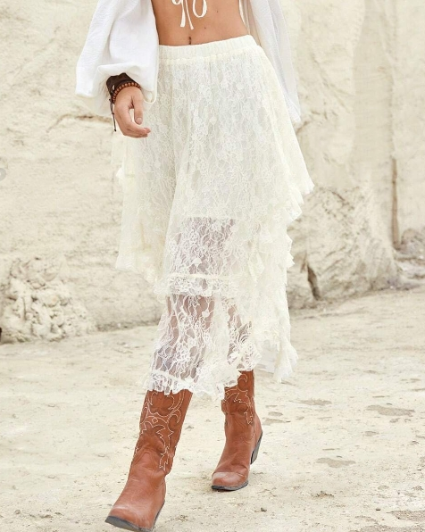 Boho Ladies' Holiday Lace Skirt