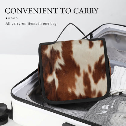 Cowhide Print Western Toiletry Travel Bag