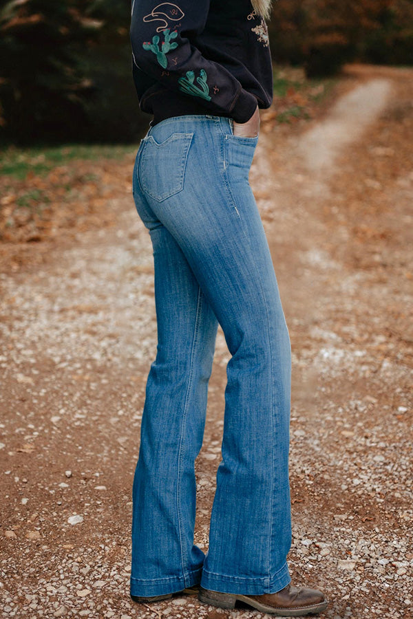 Vintage Washed Straight Jeans