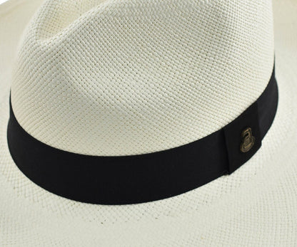 Original Panama Hat - Custom Band Color - Wide Brim Summer Fedora - White Toquilla Straw - Handwoven in Ecuador - EA - HatBox Included-FREE SHIPPING