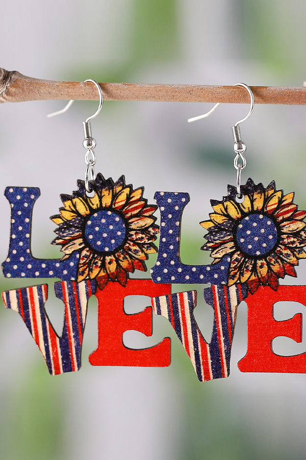 Love Pattern Independence Day Earrings