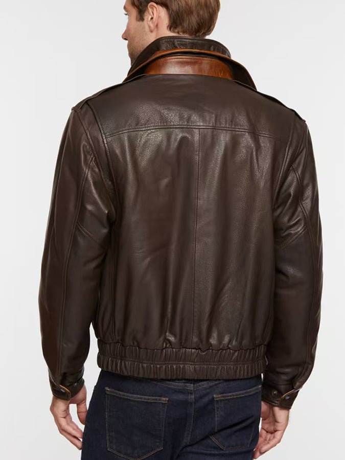 Men's Stylish Open Pocket Button Design Warm Leather Jacket