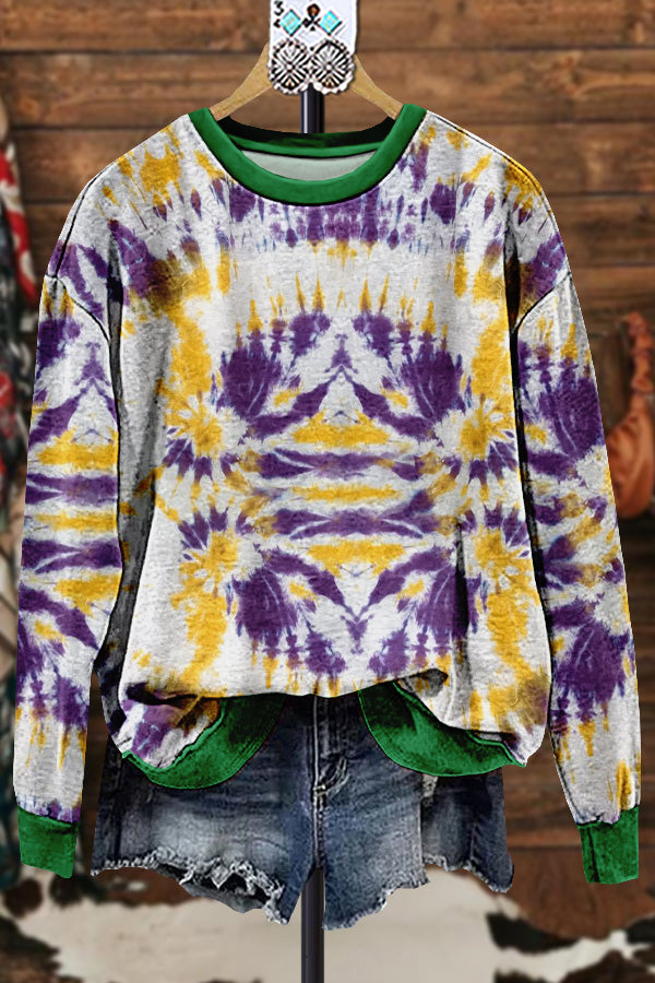 Classic Contrast Mardi Gras Sweatshirt