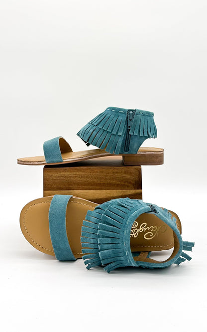 Naughty Monkey Fringe Star Sandal in Teal