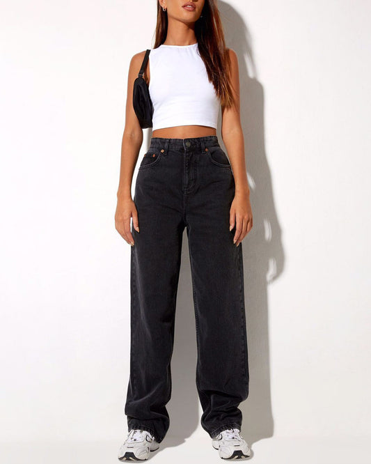 High-Waisted Loose Straight Drape Casual Pants Women