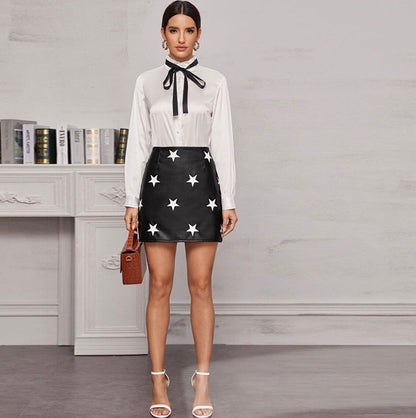 Faux Leather Haute Star of the Night Skirt