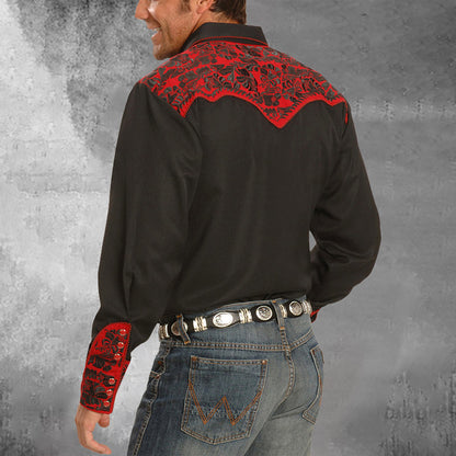 Men's Western Vintage Embroidered Shirt