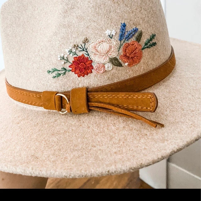 Boho leather hat band | personalized