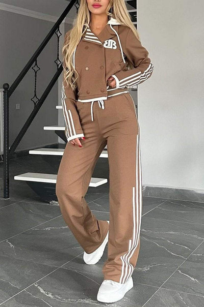 Women's Contrast Web Hooded Pants Suit