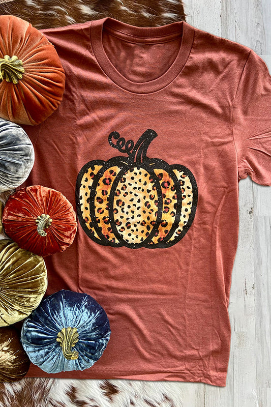 Leopard Pumpkin Graphic T-shirt