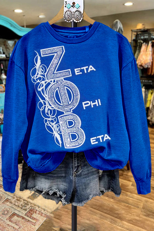 Elegant Contrast Color Zeta Phi Beta Sweatshirt