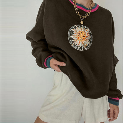 Ladies Casual Loose Long Sleeve Sweatshirt