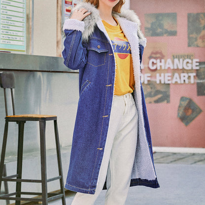 Women's Mid-length Denim Cotton Coat