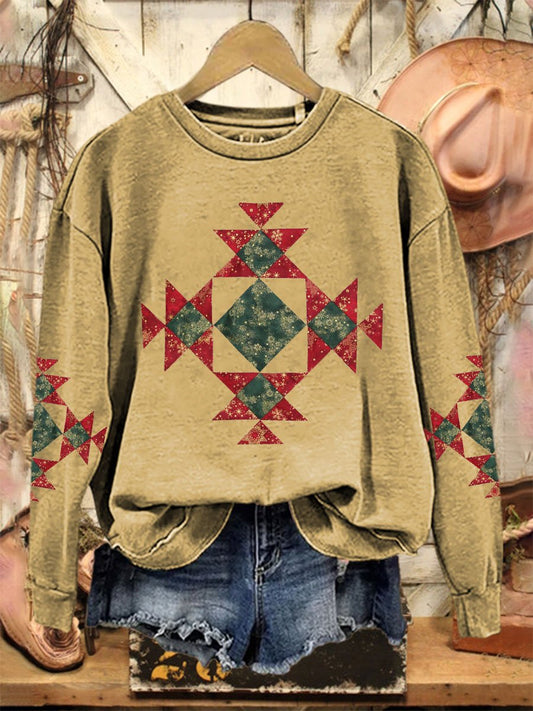 Vintage Print Casual  Sweatshirt