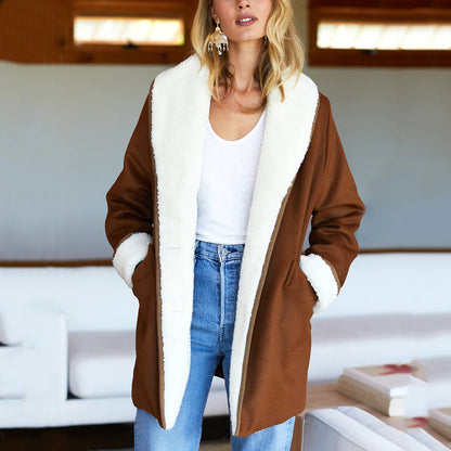 Orchard Faux Suede Sherpa Lined Coat