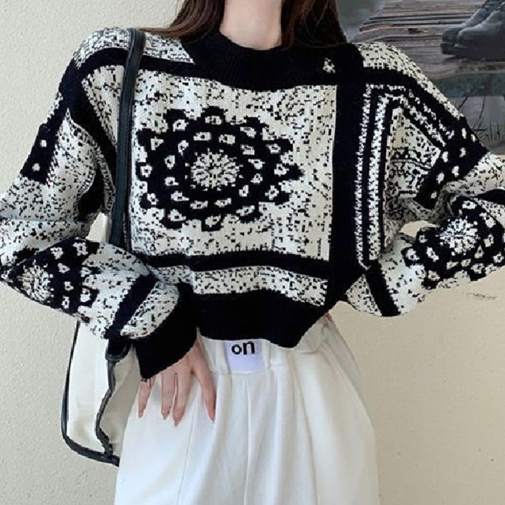 Women's Vintage Jacquard Sweater