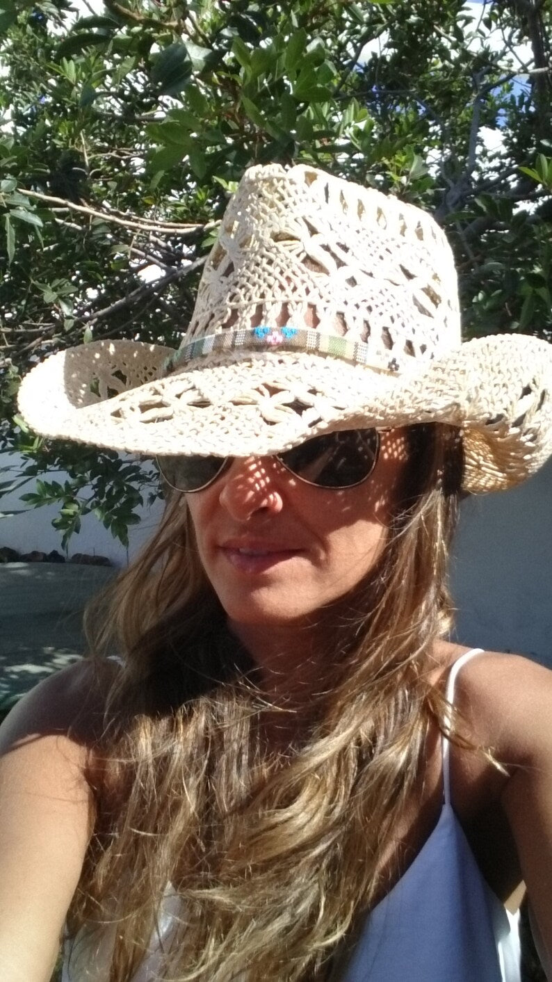 Boho cowboy hats for women, bohemian cowgirl straw hat, stetson western hats, kekugi