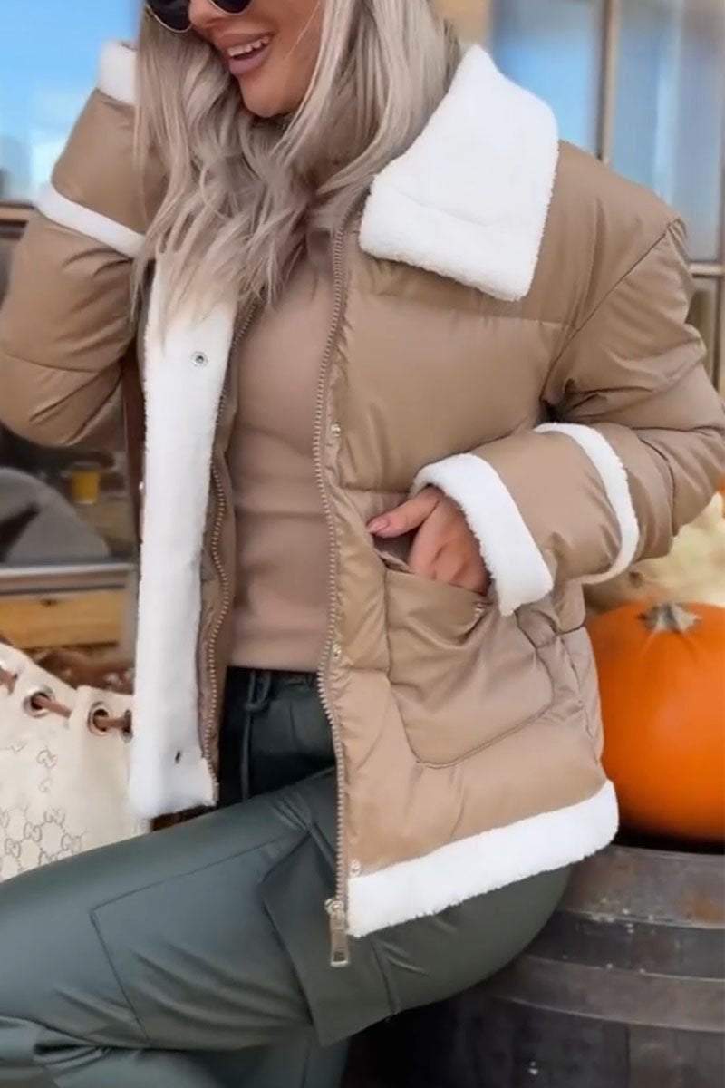 Women's Casual Solid Color Plush Coat