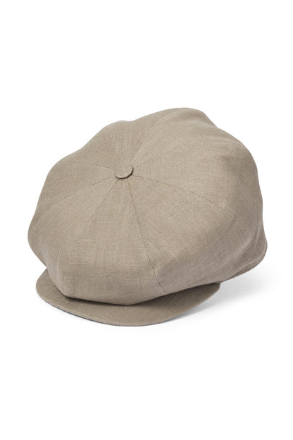 Tremelo Taupe Linen Bakerboy Cap