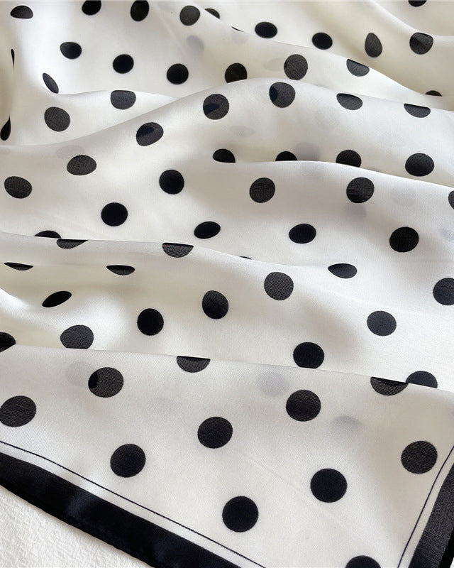 Dot Imitation Silk Square Scarf