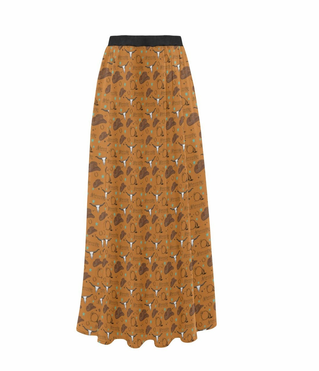 All Western High Slit Long Beach Skirt