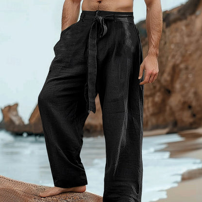 Men's Linen Comfortable Breathable Outdoor Daily Beach Loose Pants