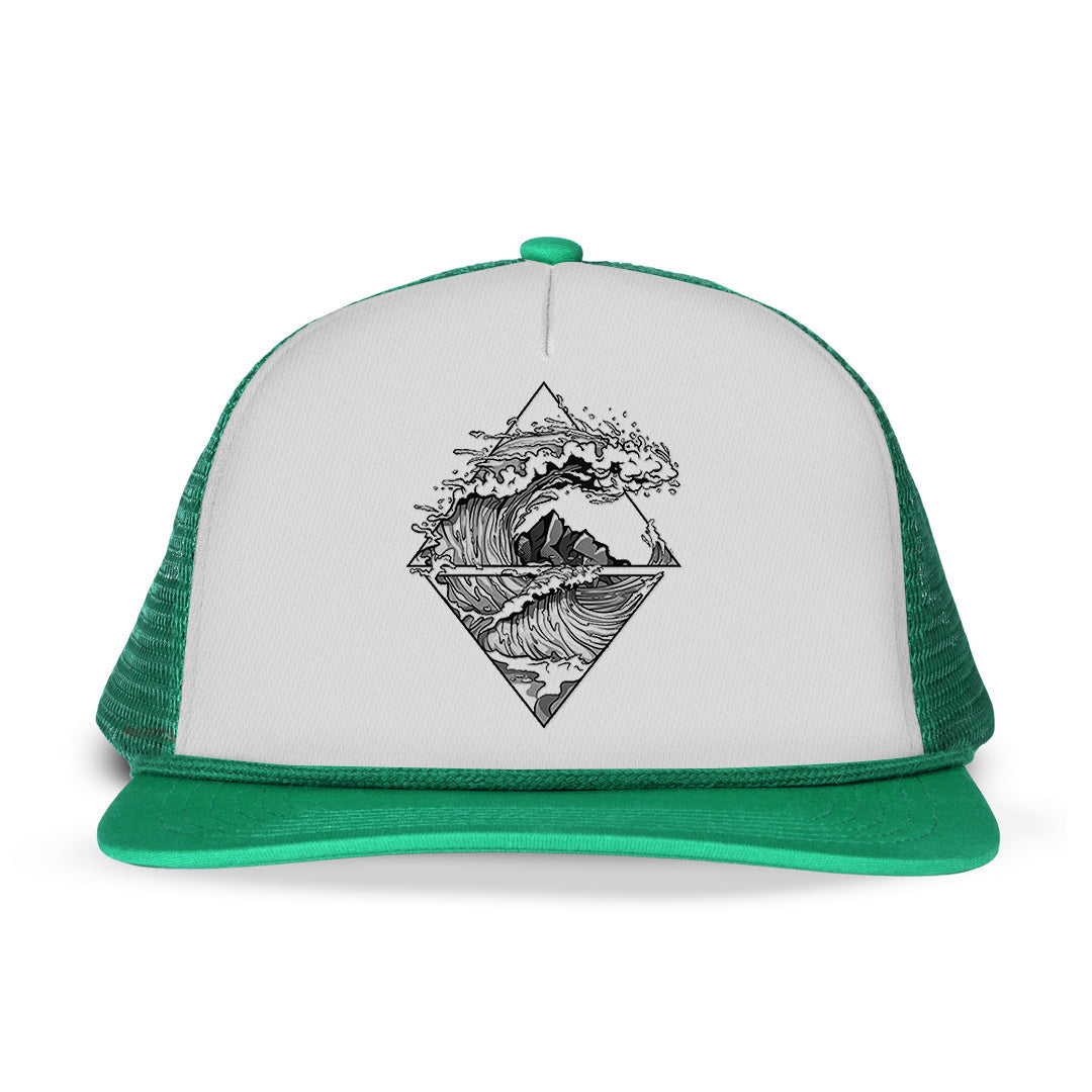 Crashing Wave Printed Trucker Hat