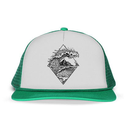 Crashing Wave Printed Trucker Hat