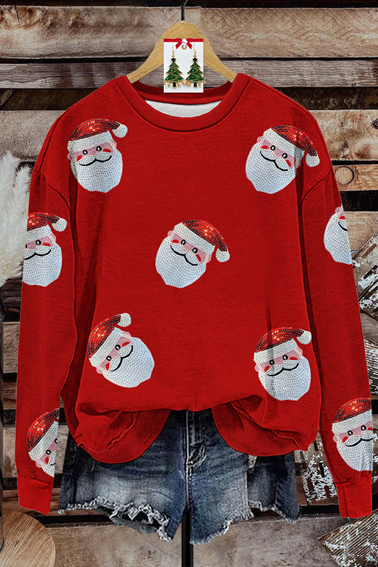 Santa Print Sweatshirt