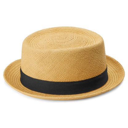 MODA | LIGHT BEIGE ECUADORIAN STRAW PANAMA HAT WITH BLACK BAND